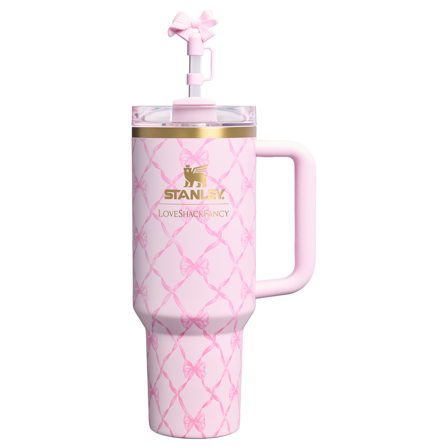 Stanley 1913 Stanley 1913 x LoveShackFancy Holiday Quencher® H2.0  FlowState™ Tumbler 40 OZ in Baby Bow Pink Peppermint